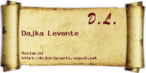 Dajka Levente névjegykártya